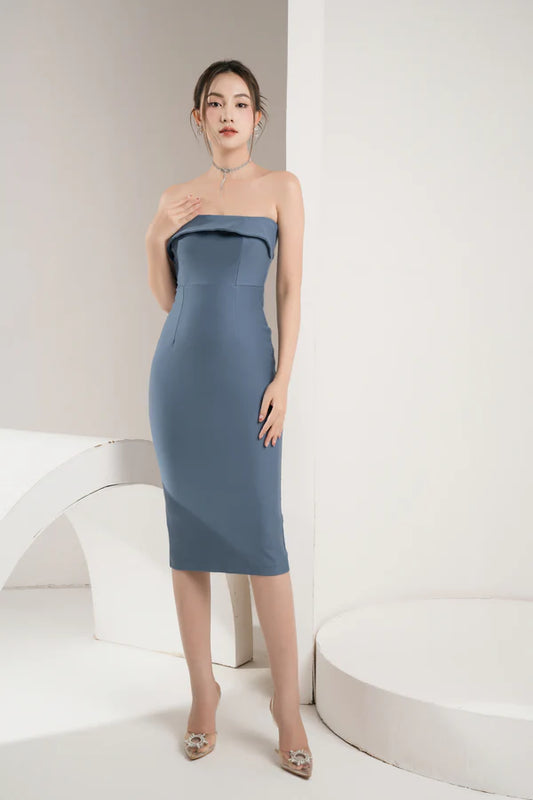Sophia Midi Dress - Blue
