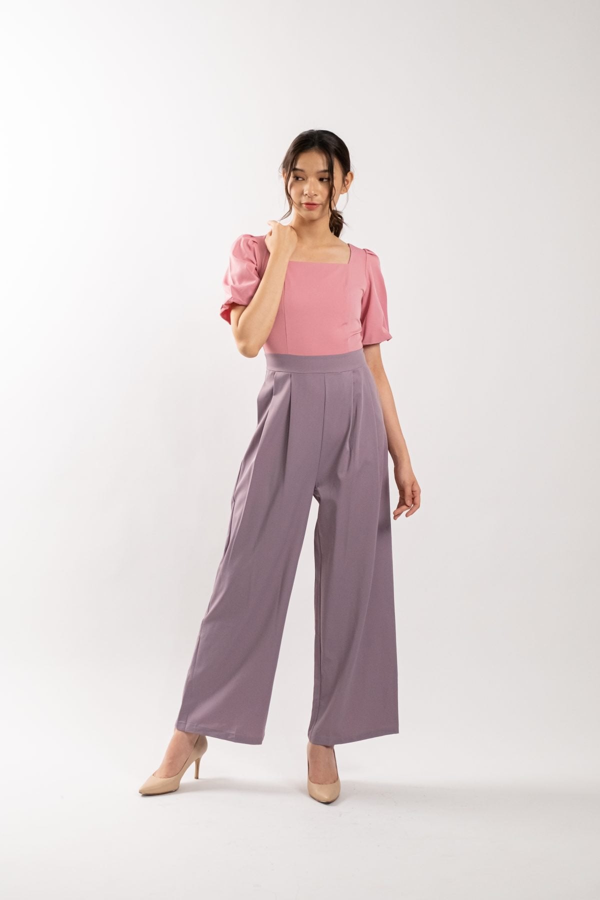 Cadence Two Tone Jumpsuit (Duty Rose Pink)