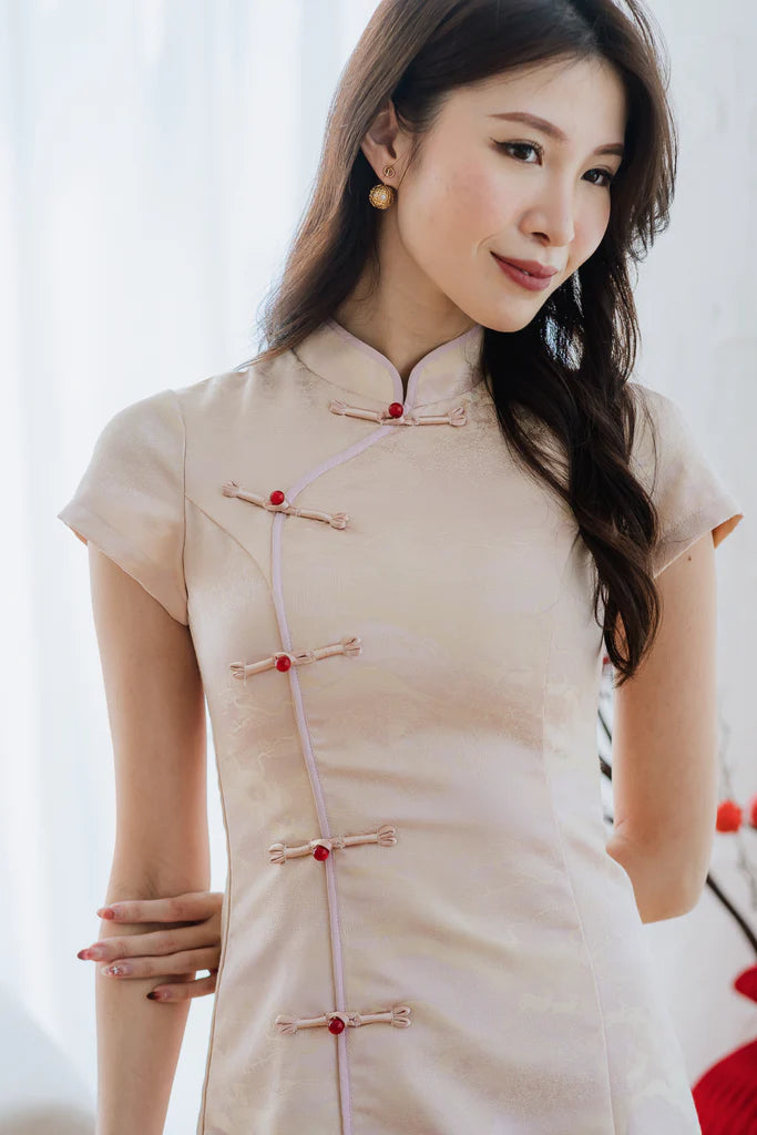 龙凤呈祥 Prosperity Cheongsam Dress - Rose Gold