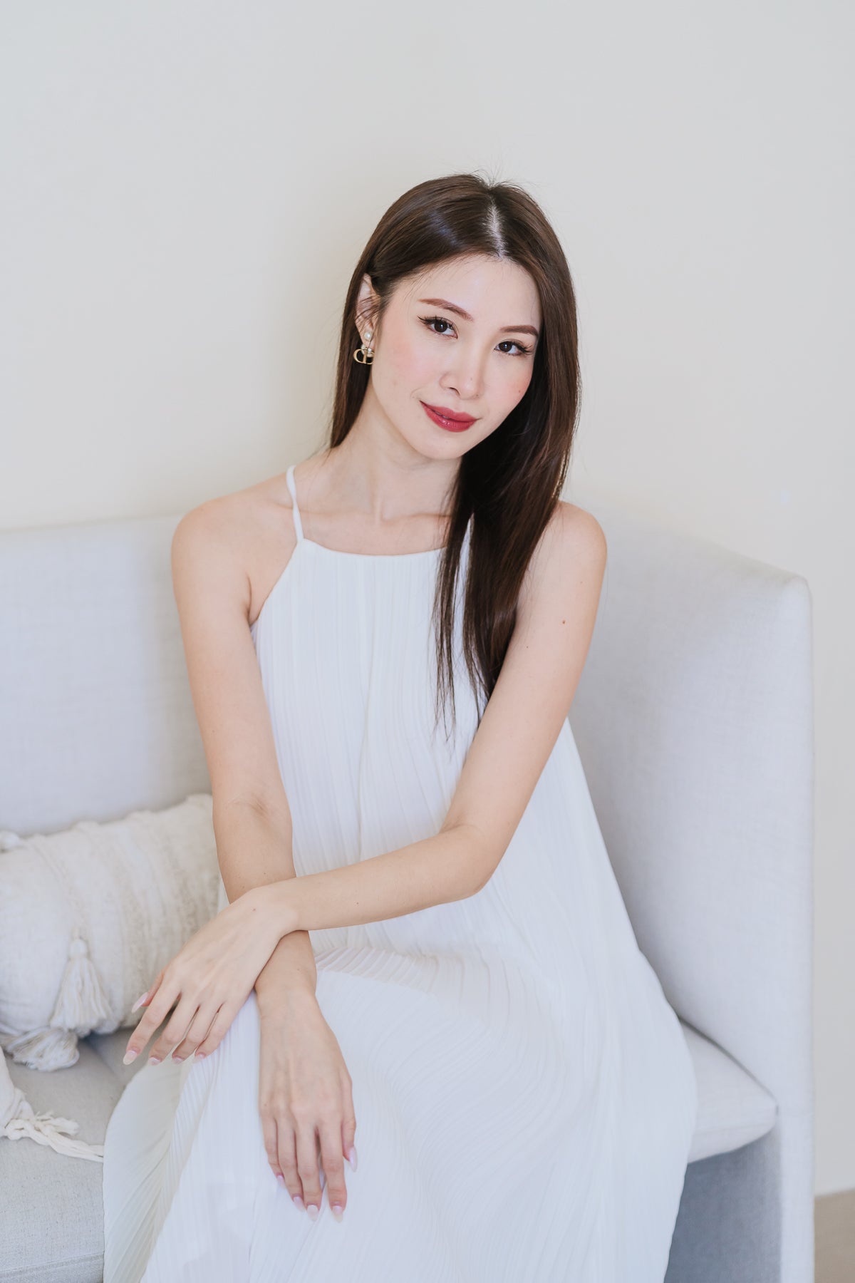 Pretty-In-Pleats Maxi Dress - White