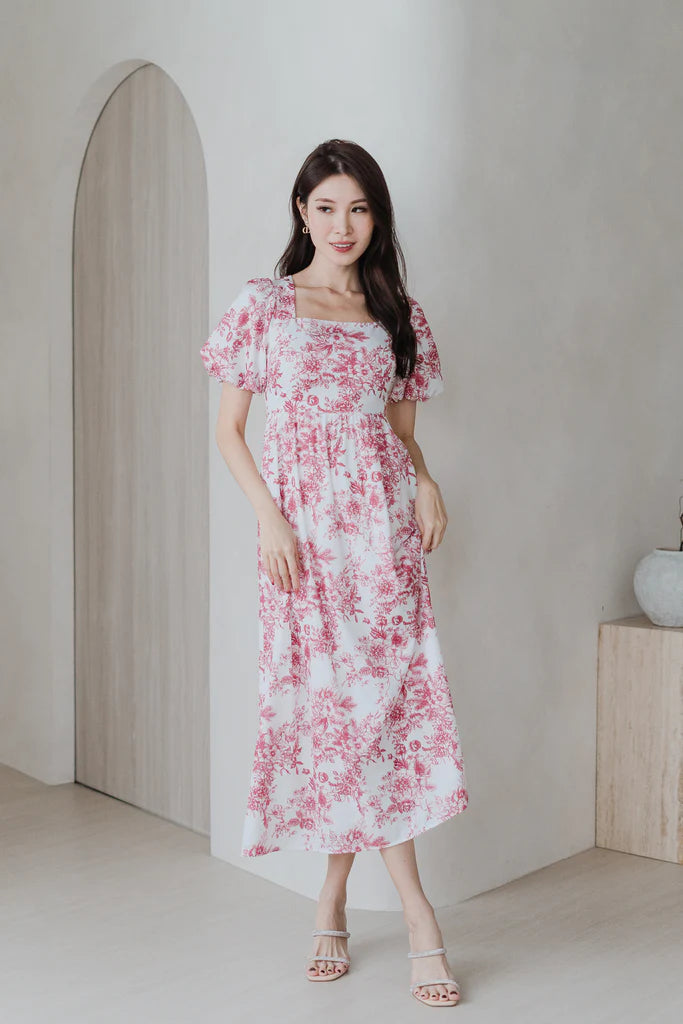 Diorlyn Porcelain Tie Back Maxi Dress - Red