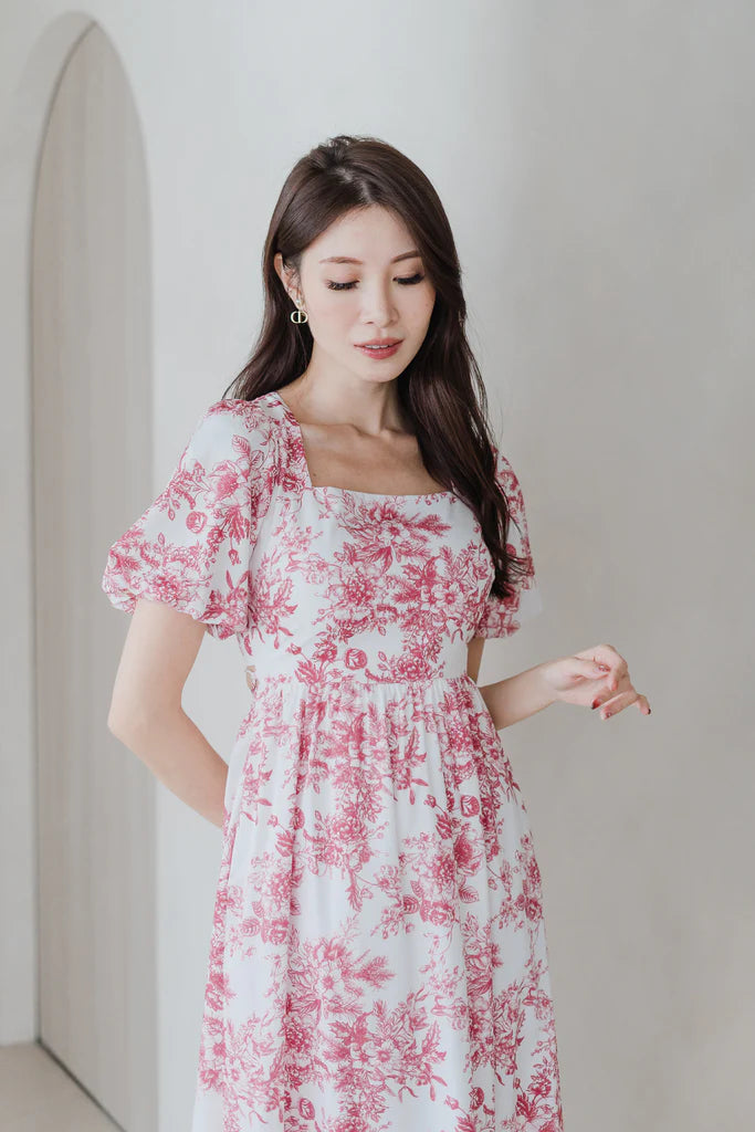 Diorlyn Porcelain Tie Back Maxi Dress - Red