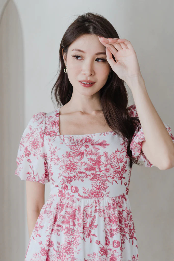 Diorlyn Porcelain Tie Back Maxi Dress - Red