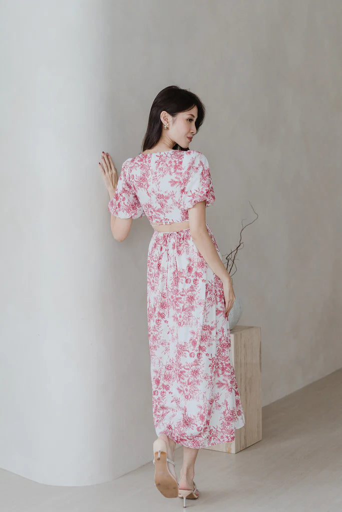 Diorlyn Porcelain Tie Back Maxi Dress - Red