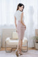 Edele Detachable Peplum Belt Dress - White / Pink