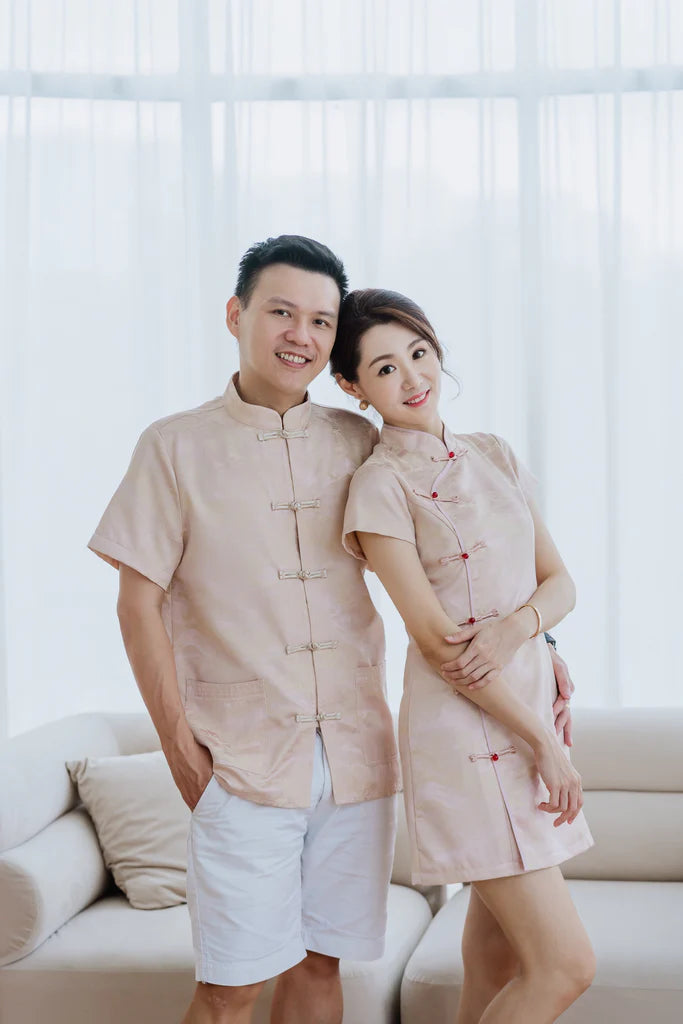 龙凤呈祥 Prosperity Cheongsam Dress - Rose Gold