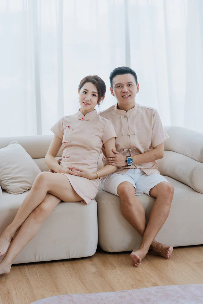 龙凤呈祥 Prosperity Cheongsam Dress - Rose Gold