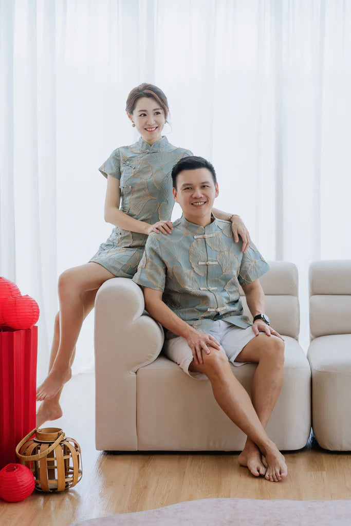 龙凤呈祥 Prosperity Samfu Shirt - Golden Leaf