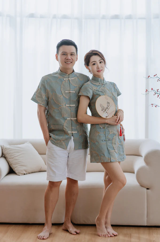 龙凤呈祥 Prosperity Samfu Shirt - Golden Leaf