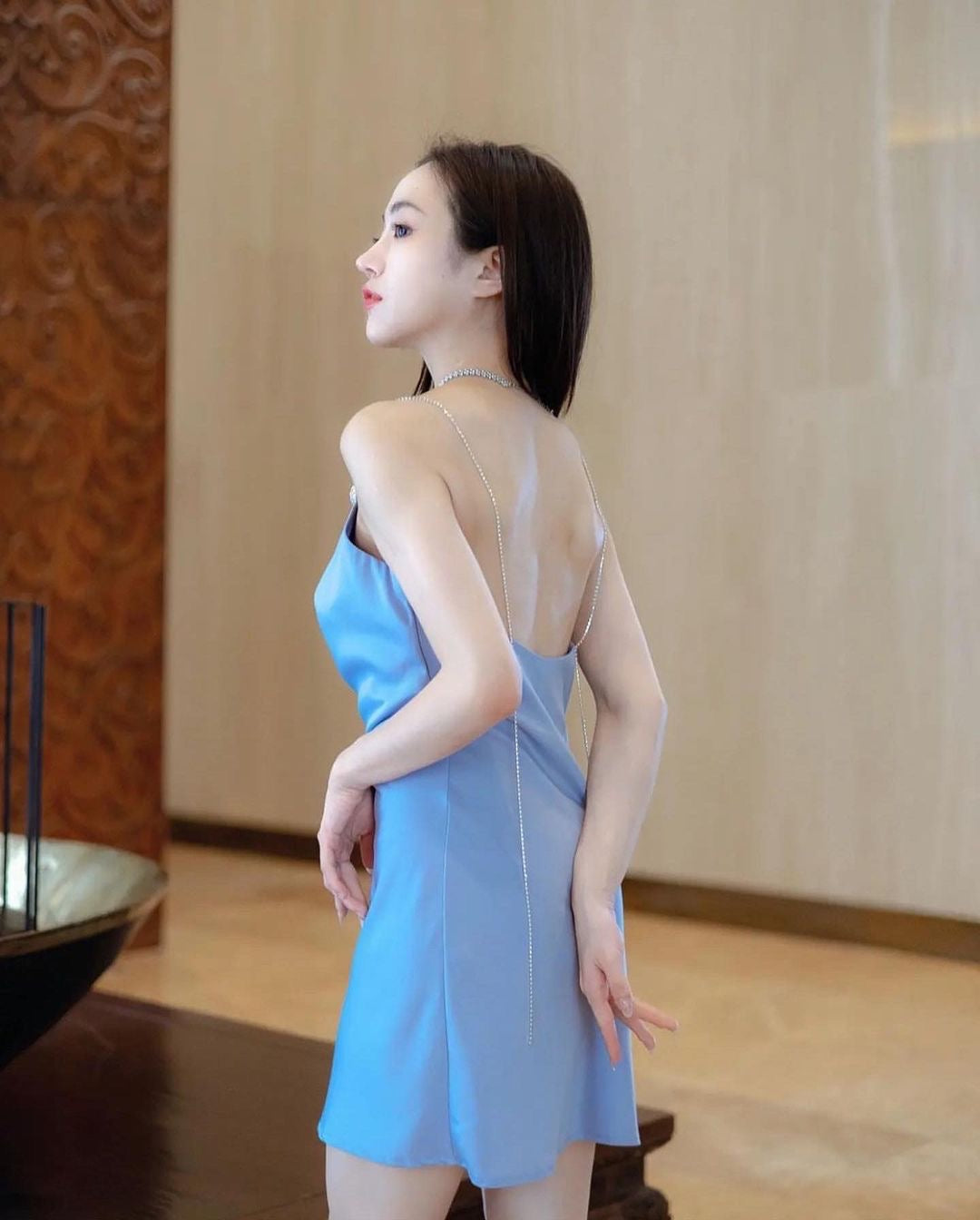 Cerelia 钻石肩带连衣裙短裤