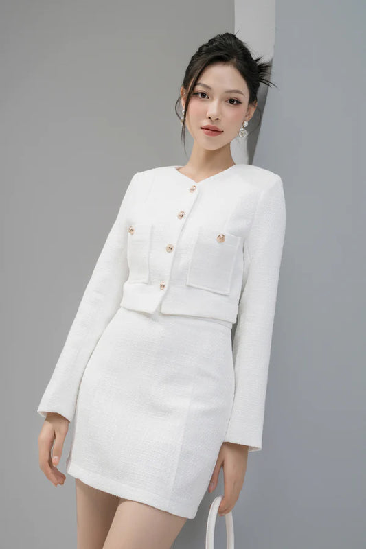 Louveelia Tweed Jacket - White