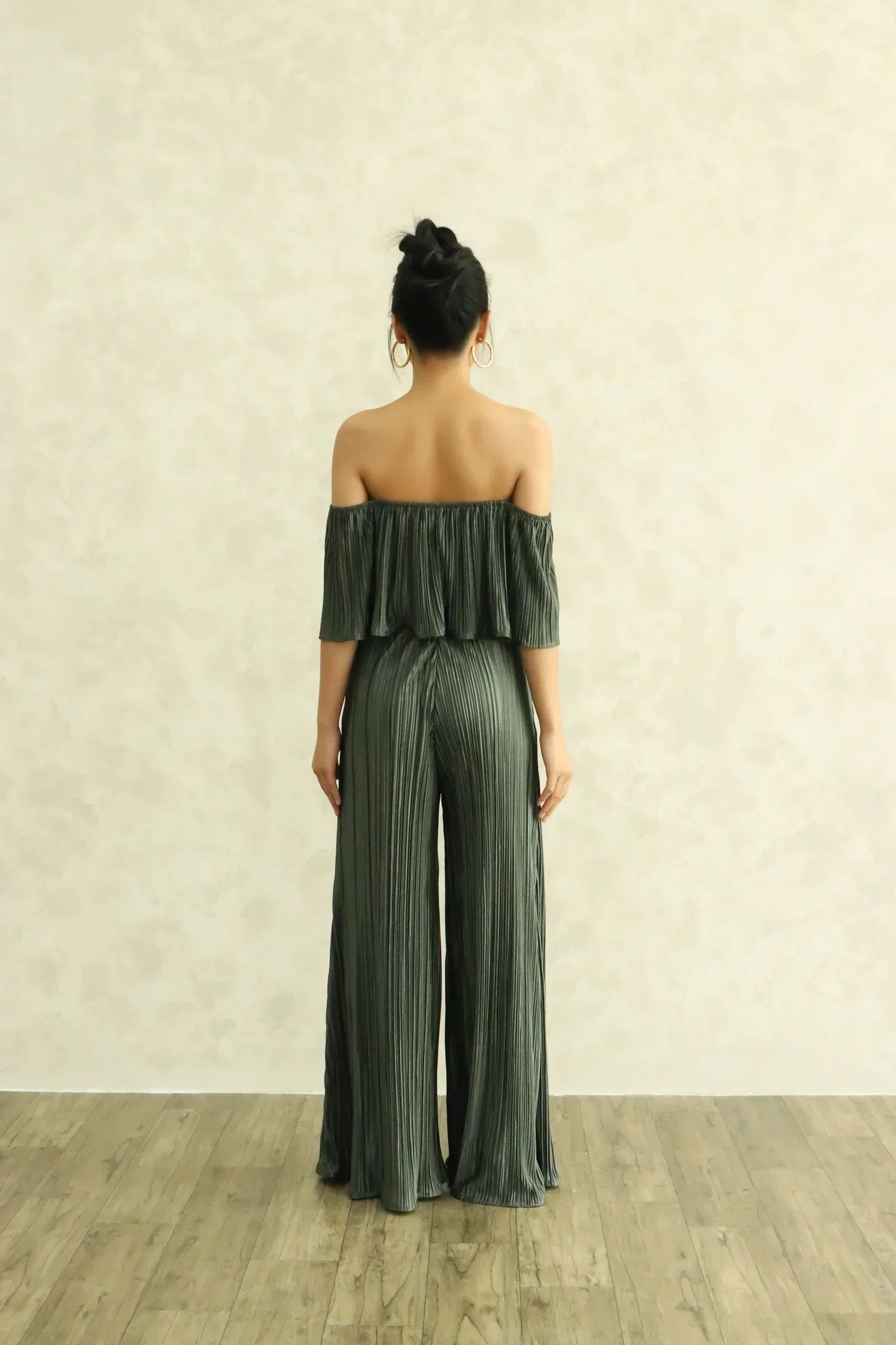Cleolia Pleated Pants in Hunter Green