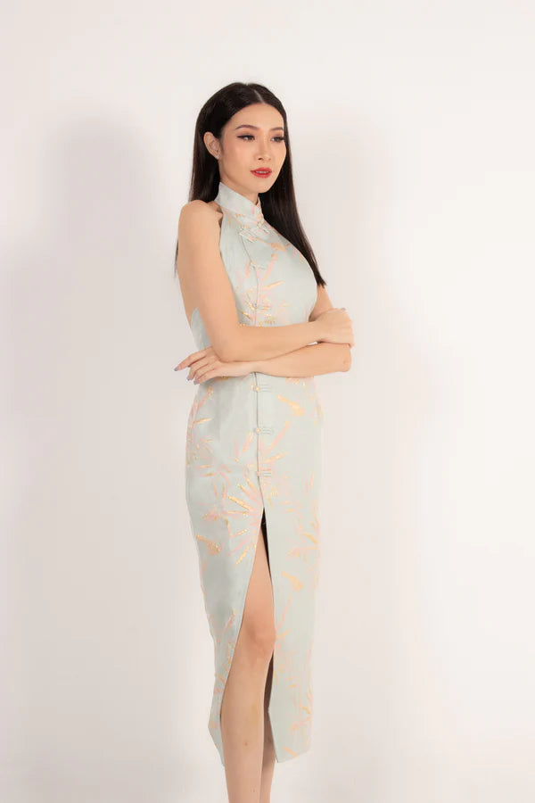 Yuan Oriental Qipao Dress in Mint