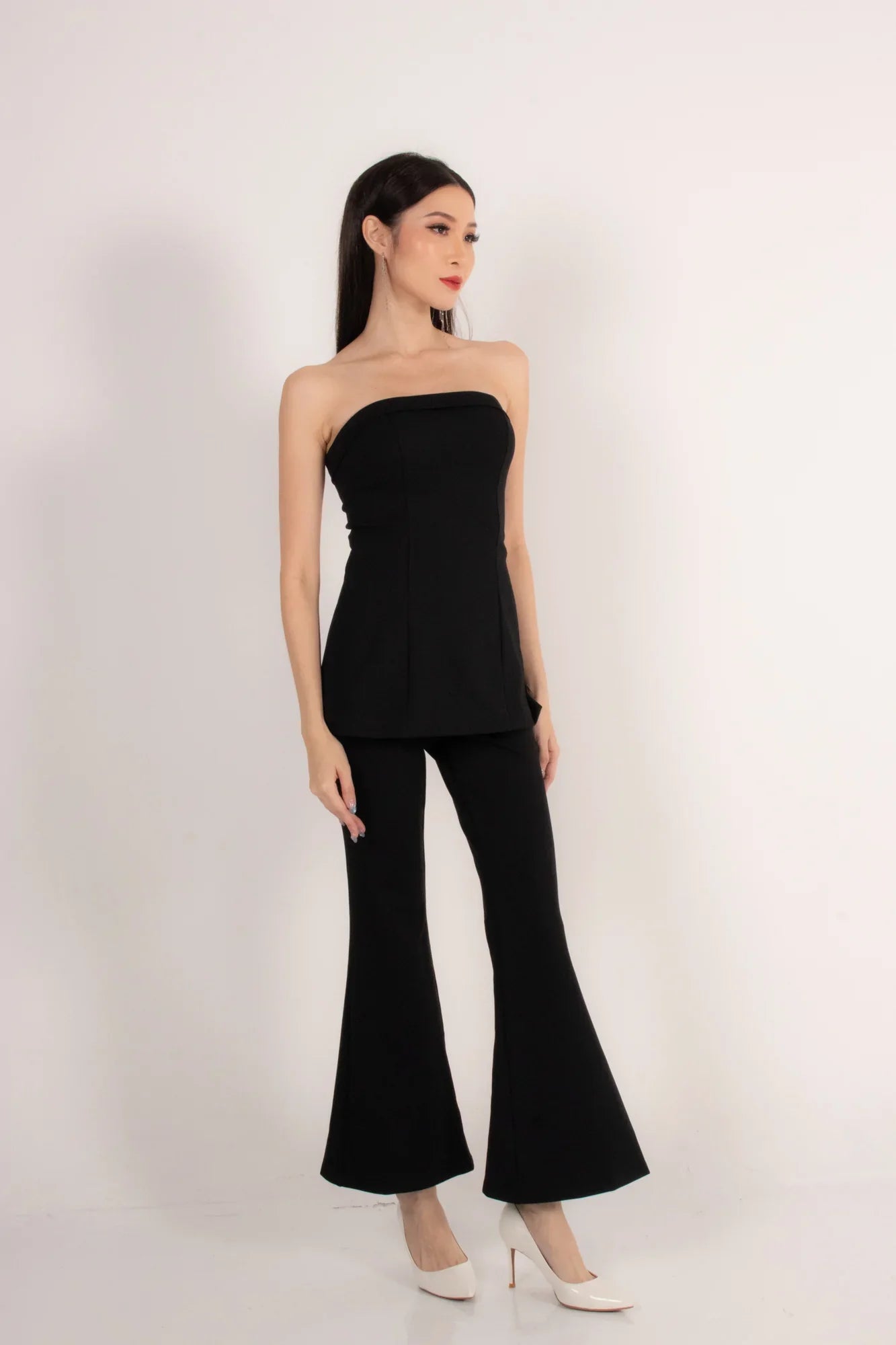 Trixielia Girl Boss Bustier Top in Black