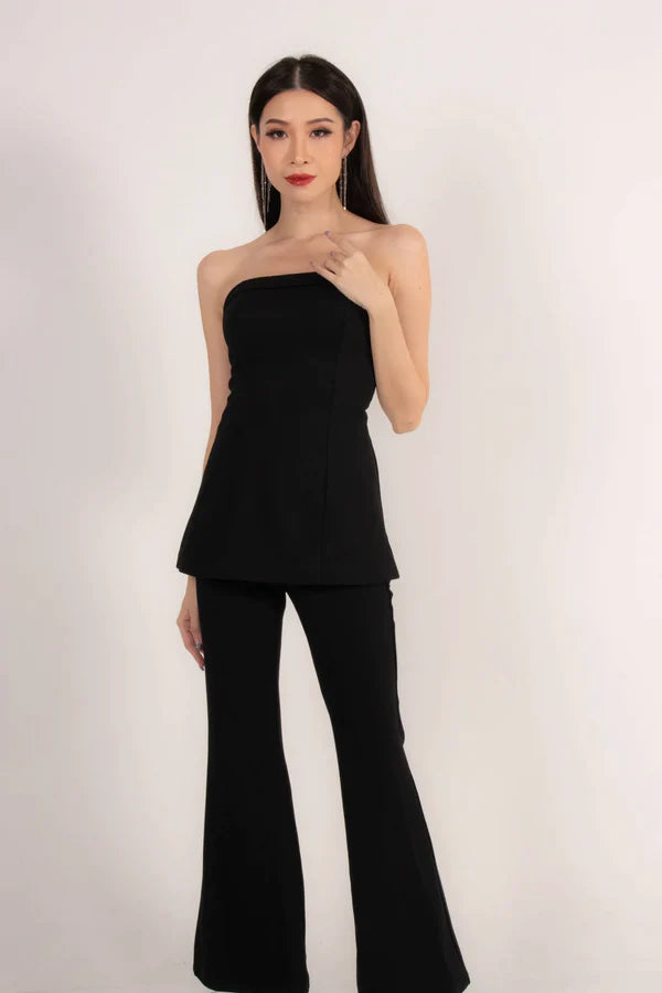 Trixielia Girl Boss Bustier Top in Black