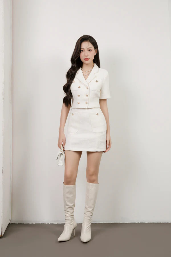 Valentina Tweed Skorts - Cream