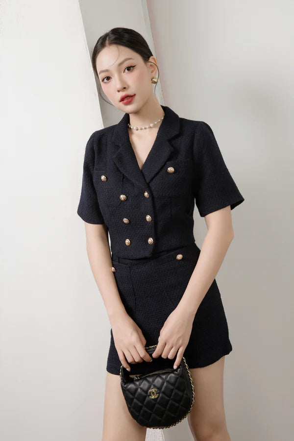 Valentina Tweed Skorts - Navy Blue