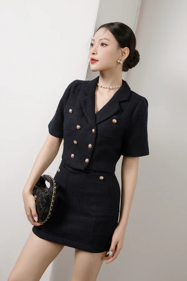 Valentina Tweed Skorts - Navy Blue