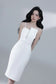 Irabelle Overlay Bodycon Dress - White