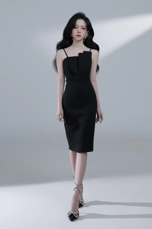 Irabelle Overlay Bodycon Dress - Black