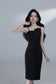 Irabelle Overlay Bodycon Dress - Black