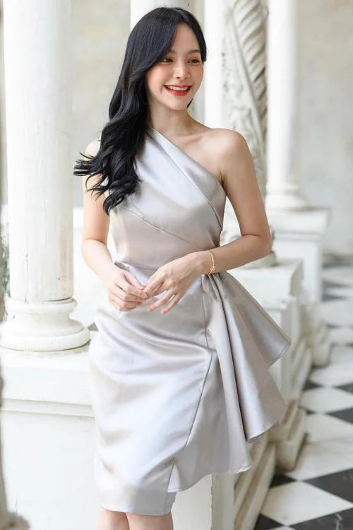 pastel grey dress Pastel Grey Net Gown