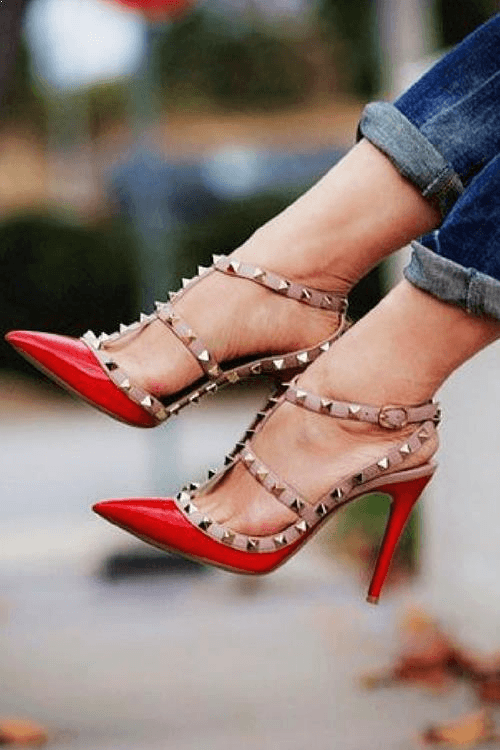 Berry top high heels