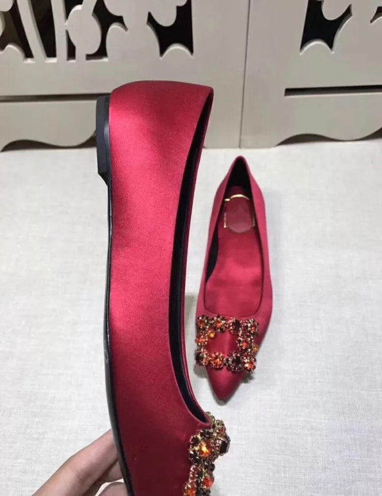 MANOLO 缎面平底鞋