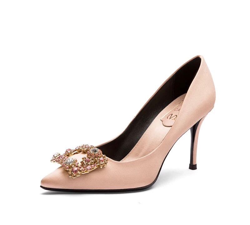 高级定制缎面高跟鞋