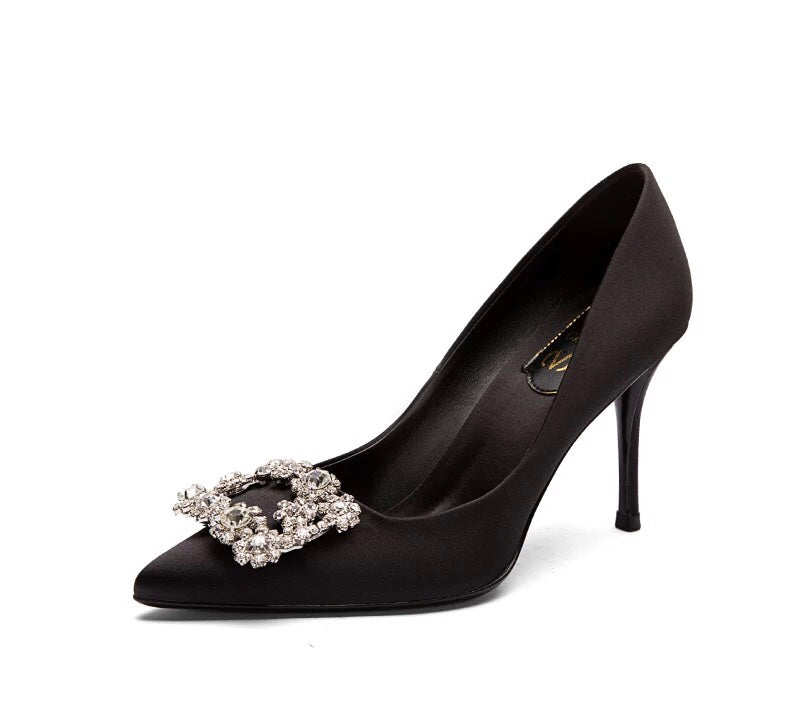 高级定制缎面高跟鞋