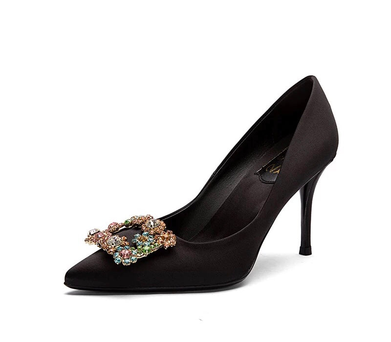 高级定制缎面高跟鞋