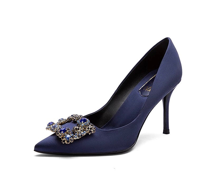 高级定制缎面高跟鞋