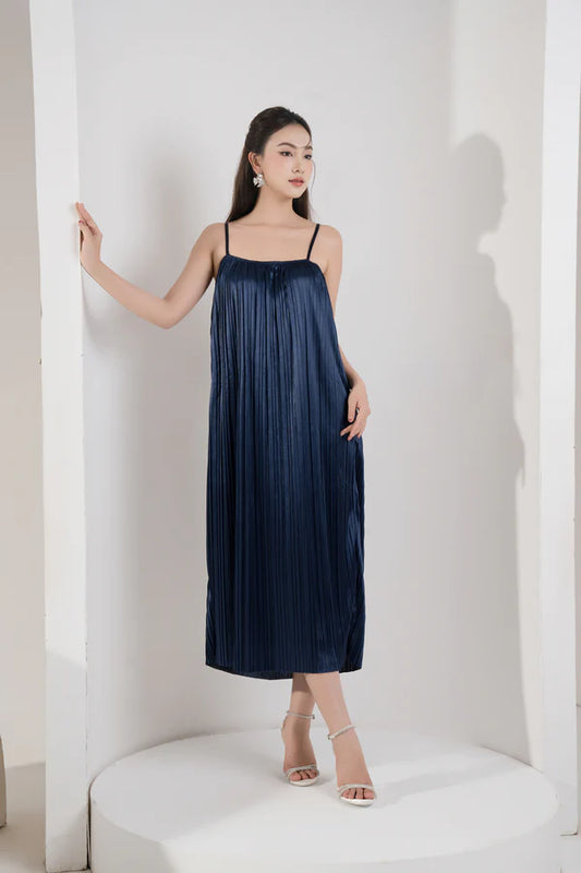 Cordelia Pleated Dress - Blue