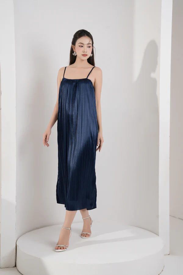 Cordelia Pleated Dress - Blue