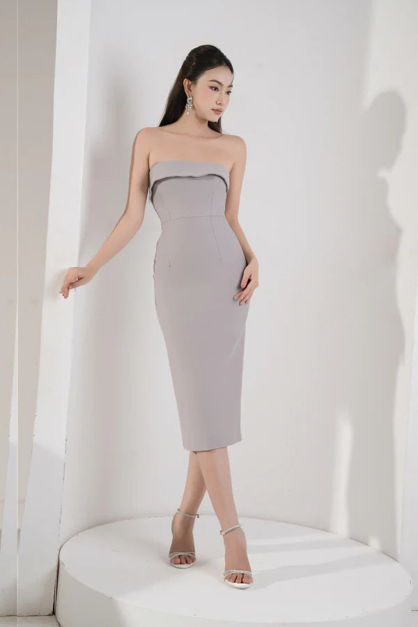 Sophia Midi Dress - Grey