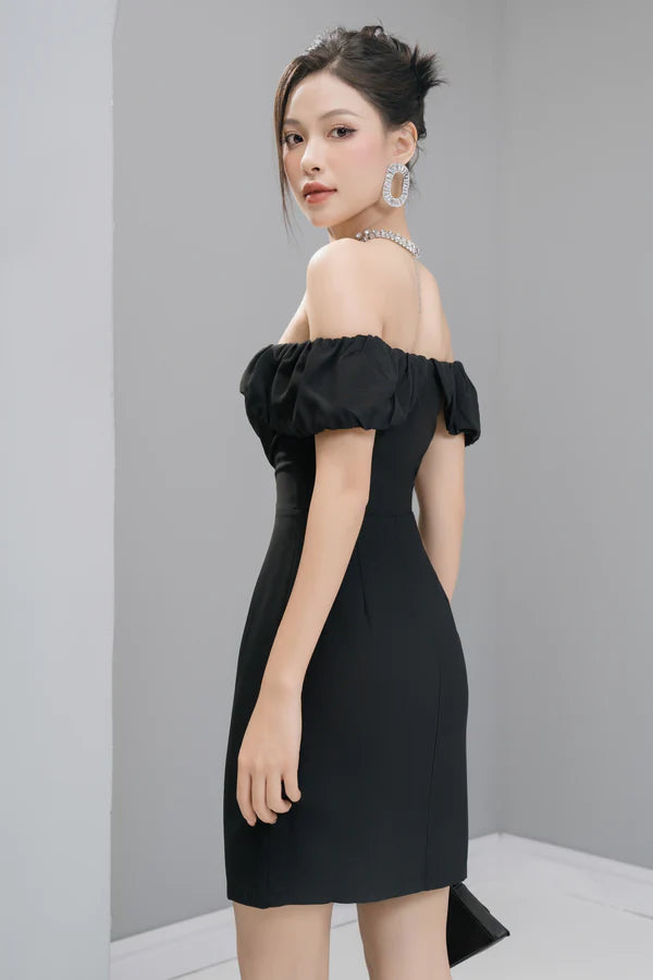 Classic Candicelia Off Shoulder Dress - Black