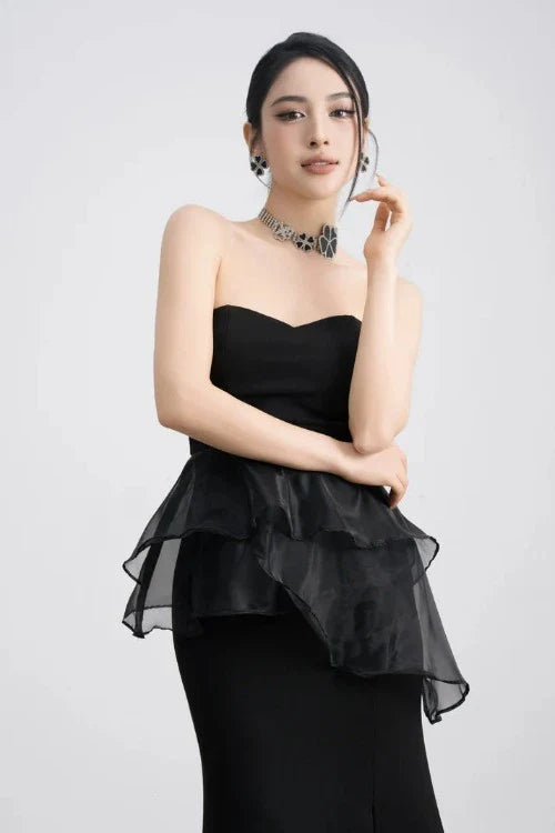 Lucia Bustier Gown in Black