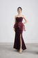 Lucia Bustier Gown in Burgundy