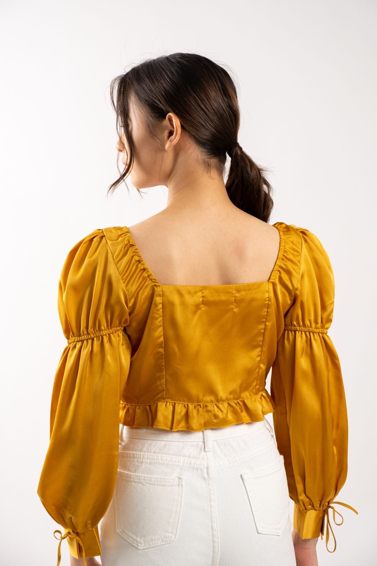 Carly Silk Top (Champagne Gold)