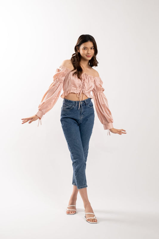 Carly Silk Top (Champagne Pink)