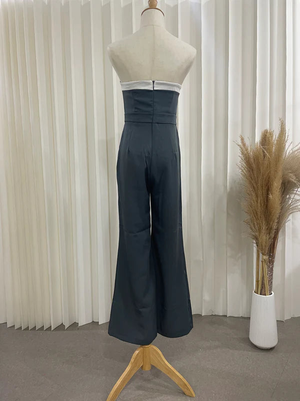 Hazelle Monochrome Jumpsuit - Grey