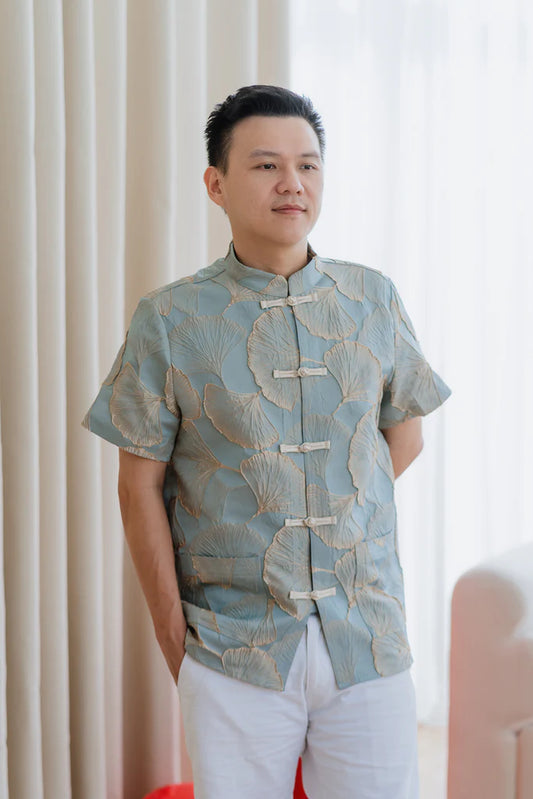 龙凤呈祥 Prosperity Samfu Shirt - Golden Leaf