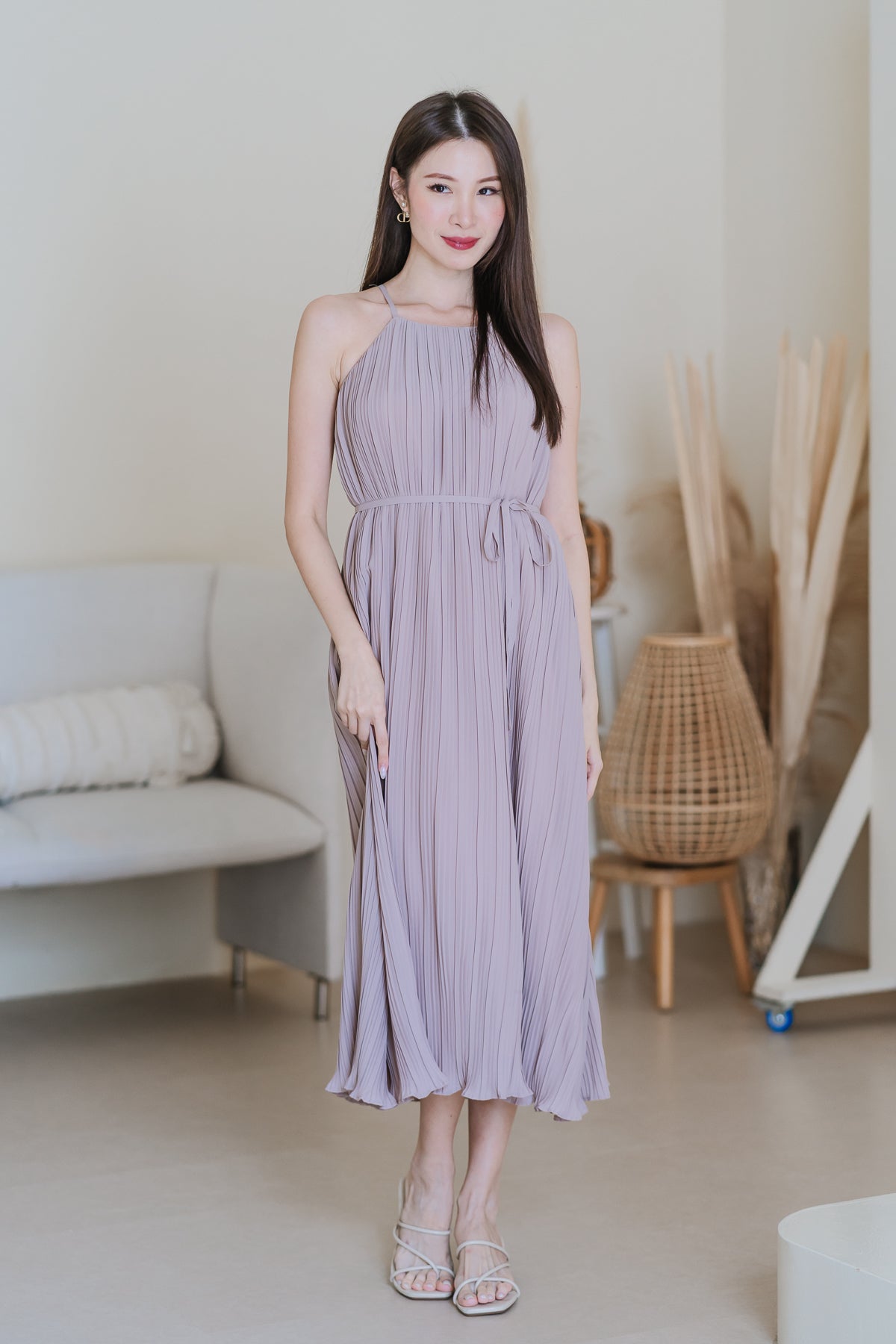 Pretty-In-Pleats Maxi Dress - Taupe – Joie Mie