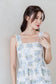 Hera Emboss Lattice Tier Babydoll Dress - Blue Rose