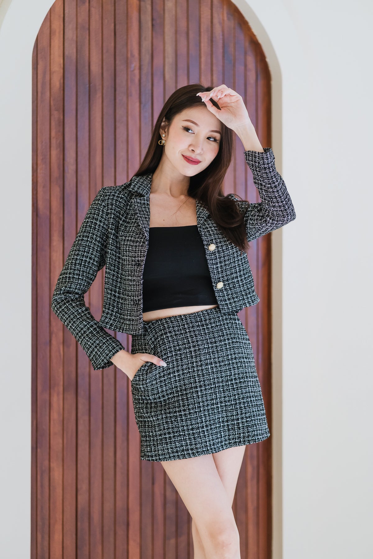 Houndstooth Set Wear - Black