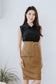 Edele Detachable Peplum Belt Dress - Black / Camel