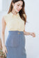 Edele Detachable Peplum Belt Dress - Yellow / Navy