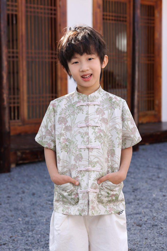 花好月圆 Blissful Jacquard Boy's Samfu Top