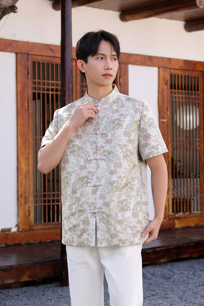 花好月圆 Blissful Jacquard Samfu Shirt