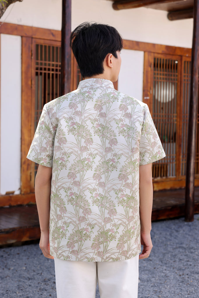 花好月圆 Blissful Jacquard Samfu Shirt